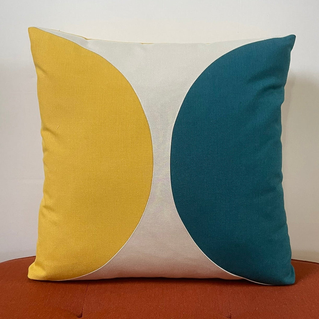 Sunbrella Eclipse Pillow in Peacock/Daffodil