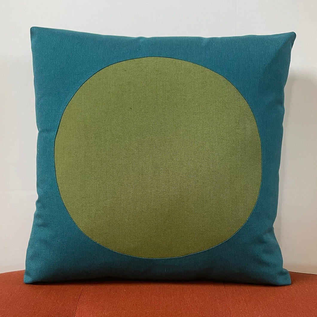 Sunbrella Dot Pillow in Cilantro/Peacock
