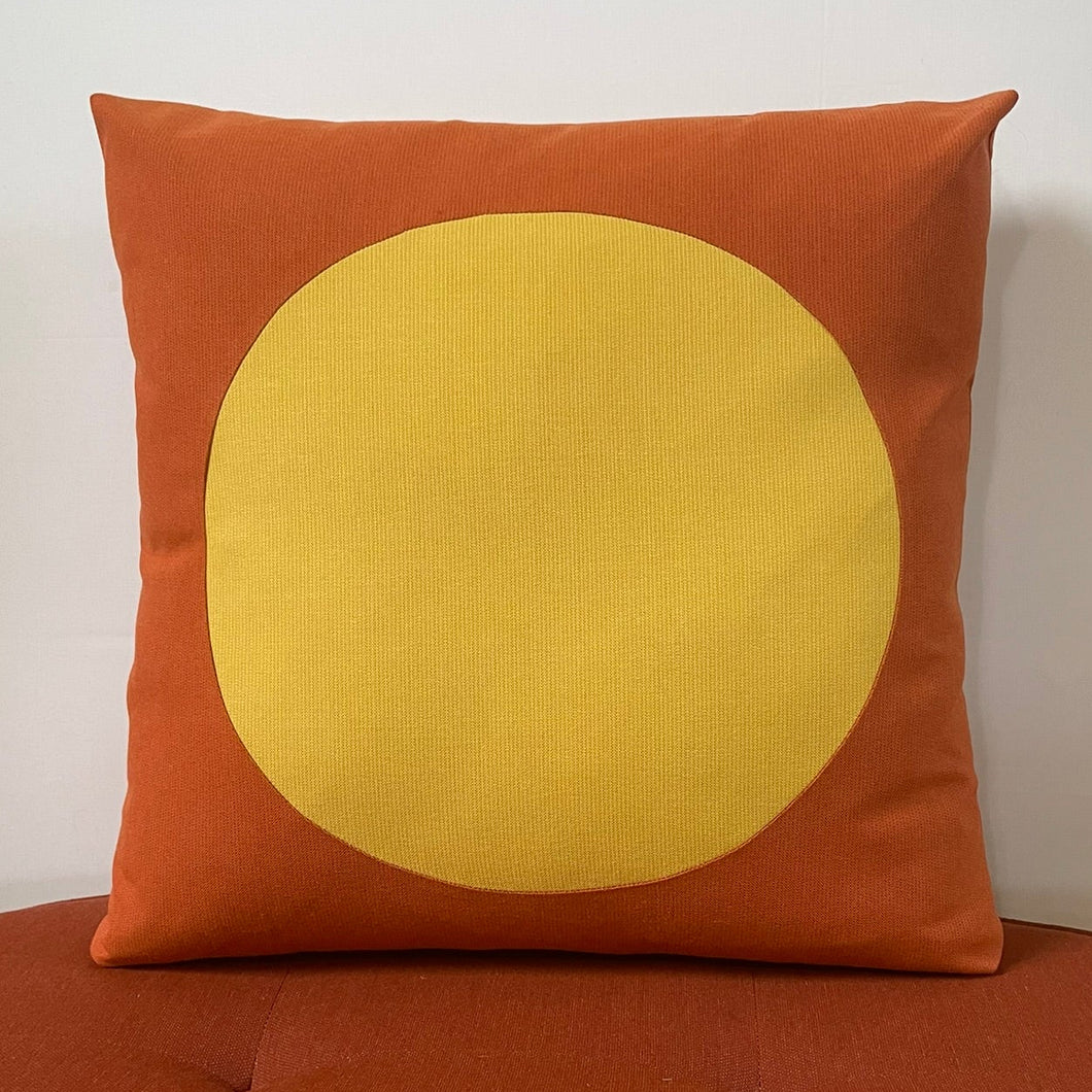 Sunbrella Dot Pillow in Daffodil/Cayenne