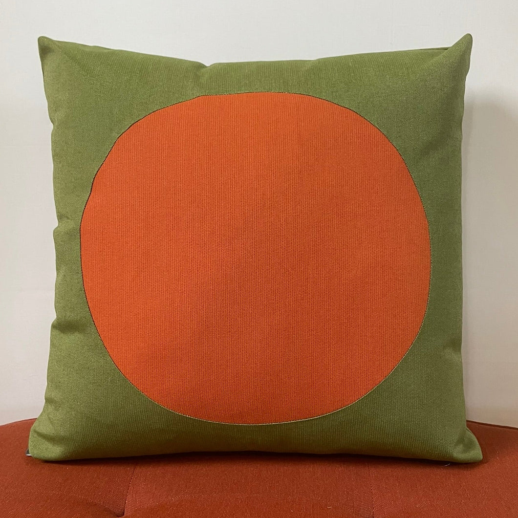 Sunbrella Dot Pillow in Cayenne/Cilantro