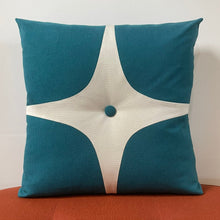 Load image into Gallery viewer, Sunbrella Astro Pillow in Peacock/Off-White
