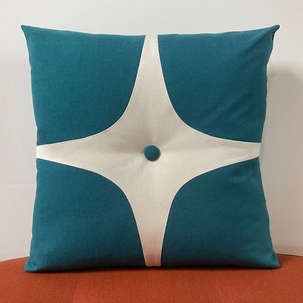 Sunbrella Astro Pillow in Peacock/Off-White