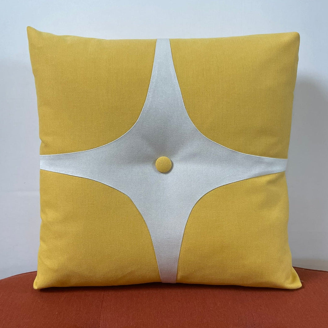 Sunbrella Astro Pillow in Daffodil/Off-White