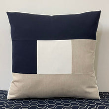 Load image into Gallery viewer, Sunbrella Window Box Pillow in Navy/Flax
