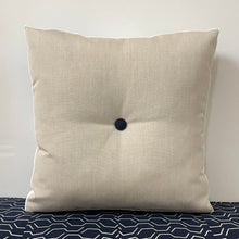 Load image into Gallery viewer, Sunbrella Flower Pillow in Navy/Flax
