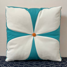 Load image into Gallery viewer, Sunbrella Mod Flower Pillow in Aruba/Tangerine
