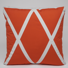 Load image into Gallery viewer, Sunbrella Large Trellis Pillow in Melon/White

