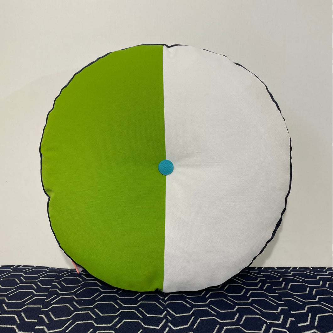 Sunbrella Splits Circle Pillow in Macaw/Aruba