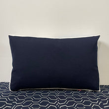 Load image into Gallery viewer, Sunbrella Duo Stripe Lumbar Pillow in Air Blue/Navy
