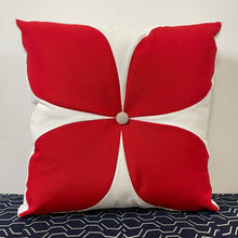 Load image into Gallery viewer, Sunbrella Flower Pillow in Logo Red/Flax
